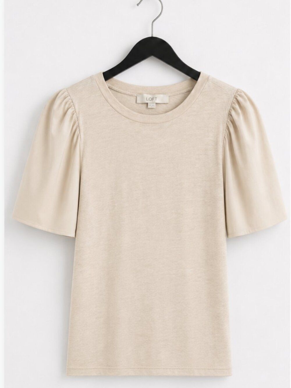LOFT Mixed Media Flutter Sleeve Top - Size M - NWT